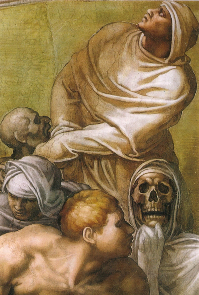 Giudizio Universale - dettaglio, Cappella Sistina